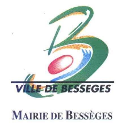 Ancien logo « Ville de Bessèges », un B dessiné à la main, scanné