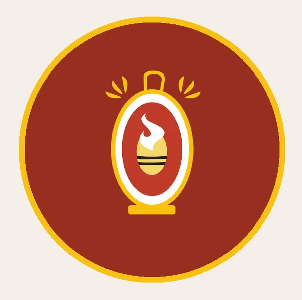Badge rond pourpre avec le symbole