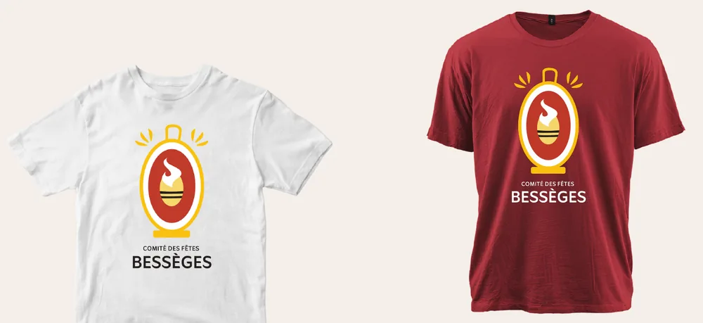 Tee-shirts blanc et rouge avec le logo